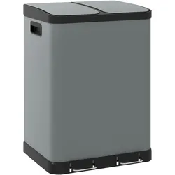 HOMCOM Mülleimer Metall, Kunststoff
