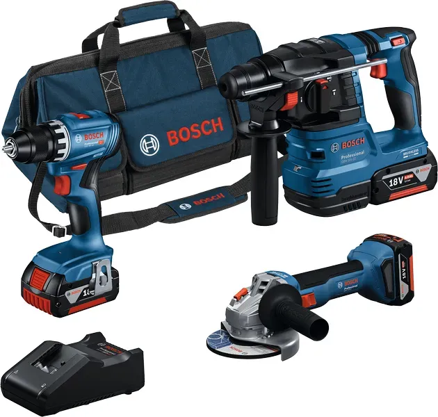 Bosch Professional Combi-Set 18VKit:GSR+GWS+GBH+3x4.0Ah+GAL (0615A5007L)