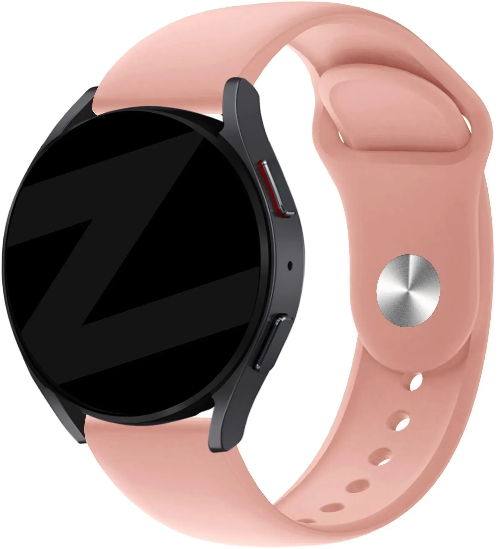 Bandz Oozoo Smartwatch 20mm Armband Silikon 'Deluxe' für Oozoo Smartwatch 20mm - Hellrosa - Druckknopf Verschluss