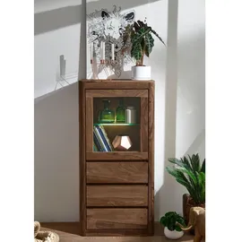 MASSIVMOEBEL24.DE Vitrine Toronto 70 x 40 x 145 cm Rot-braun