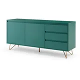 SalesFever Sideboard 160 x 70 x 40 cm Grün/Gold