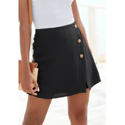 Hosenrock VIVANCE, Damen, Gr. 36, schwarz, Web, Obermaterial: 100% Viskose, unifarben, modisch, figurbetont mini, Röcke Skort, mit Zierknöpfen, sommerlicher Skort