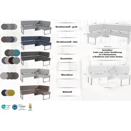 Home Affaire Rab 200 x 88 x 160 cm Microfaser langer Schenkel links hellgrau/silberfarben