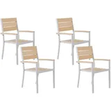 Beliani Prato Gartenstuhl 57 x 57 x 90 cm beige 4 St.