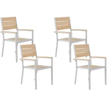 Beliani Prato Gartenstuhl 57 x 57 x 90 cm beige 4 St.