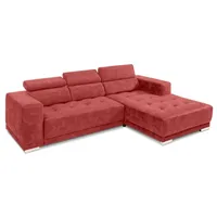SOMETA Ecksofa Cocoon Samt Stoff Coral
