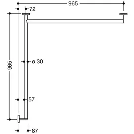 Hewi System 900 Duschhandlauf Edelstahl verchromt 965 x 965 mm