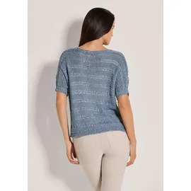 Madeleine Bändchen-Pullover mit Glanz-Effekt Blau 34