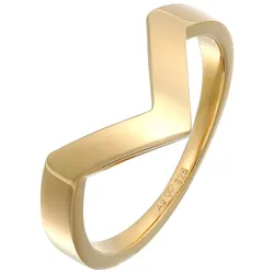 Elli PREMIUM Ring V-Form Basic Unisex 925 Silber rhodiniert 52 Damen 