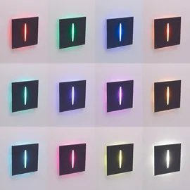 Longlife LED LED Treppenleuchte eckig schwarz - Lichtfarbe: Smart Tuya RGB CCT 3W - Lichtaust...