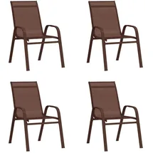 vidaXL Stapelbare Gartenstühle 59 x 59 x 89 cm braun 4 St.