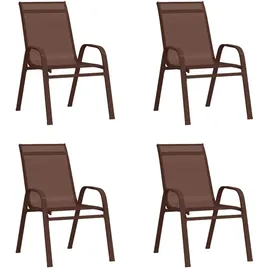 vidaXL Stapelbare Gartenstühle 59 x 59 x 89 cm braun 4 St.