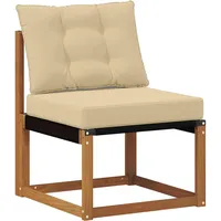 vidaXL Outdoor-Sofa Massives Akazienholz und Textilene beige