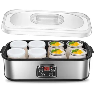 Joghurtbereiter, Griechische Joghurtmaschine mit 8 Gläsern/Deckeln, für Küche