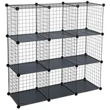 Estexo Regalsystem 9 Fächer Schwarz