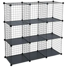 Estexo Regalsystem 9 Fächer Schwarz