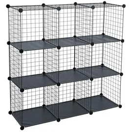 Estexo Regalsystem 9 Fächer Schwarz