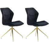 Jockenhöfer Gruppe Drehstuhl Karim (Set, 2 St) (Set, 2 St), Inklusive Drehfunktion (360° drehbar), Bezugsstoff Samt schwarz