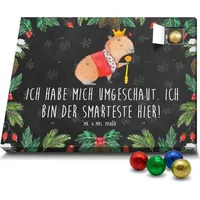 Mr. & Mrs. Panda Schoko Adventskalender Capybara König - Schwarz - Geschenk, Tiermotive, Gute Laune, lustige Sprüche, Schokoladen Adventskalender... - Schwarz