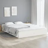 vidaXL Massivholzbett Weiß 180x200 cm