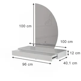 Vicco Schminktisch Sherry, Weiß Hochglanz, 100 cm mit LED - Spiegel