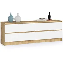Milord Kommode K160 160 x 55 x 40 cm Artisan-Weiß