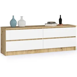 Milord Kommode K160 160 x 55 x 40 cm Artisan-Weiß