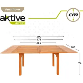 Aktive Akazie Ausziehtisch 200 x 74 x 100 cm Braun