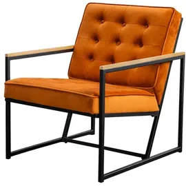 KAWOLA Sessel ARLY Velvet 70 x 80 x 80 cm Cognac