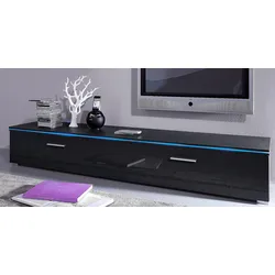 TV-Board HÖLTKEMEYER "Show", schwarz, B:180cm H:31cm T:40cm, Sideboards, Breite 120 oder 180 cm