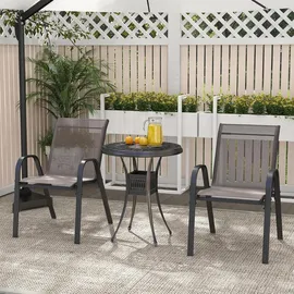 Costway Gartensessel 56 x 70 x 84 cm grau/schwarz 4 St.