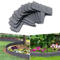 LARS360 Rasenkante Steinoptik 10m Gartenpalisade Kunststoff Anthrazit