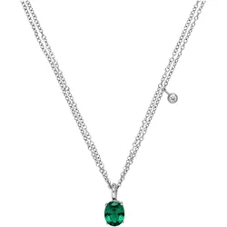 Kette mit Anhänger »Schmuck Geschenk Harmony Anhänger, 23452«, mit Glasstein, 81708960-0 edelstahlfarben-smaragd