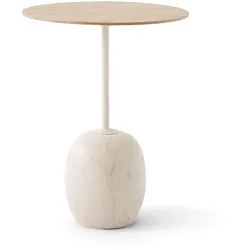 &Tradition - Lato Beistelltisch rund Ø 40 cm, H 50 cm, Eiche / Crema Diva Marmor