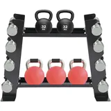 Donened - Kurzhantel Rack, Hantelablage für Kurzhanteln, 4-Tier Hantelständer bis Tragfähigkeit 150 kg, Hantelscheibenständer für Haushalten, Fitnessstudios, Yogastudios (Schwarz)