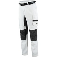 Tricorp 502016 Workwear Twill Cordura Stretch Cordura Malerhose, 65% Polyester/35% Baumwolle, 100% Nylon (500D) Cordura, 245g/m2, Weiß-Dunkelgrau, Größe 50