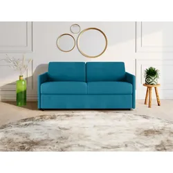 Schlafsofa 3-Sitzer - Liegefläche: 140 cm - Matratzenhöhe: 18 cm - Stoff - Türkis - CALIFE