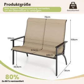 Costway Gartenbank 120 x 81 x 106 cm Braun