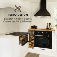 Klarstein Victoria Einbaubackofen Retro-Design 9 Funktionen 50-250°C schwarz