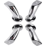 4er Set Möbelbeine Metall | Schrankfüße [Höhe-12 cm] | Beine für Sofas, Bett, Stühle, Couchtische, Schränke und andere Möbel | Sockelfuß |... - Silber