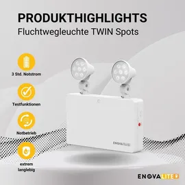 enovalite Fluchtwegleuchte Twin-Spot (6 W) weiß
