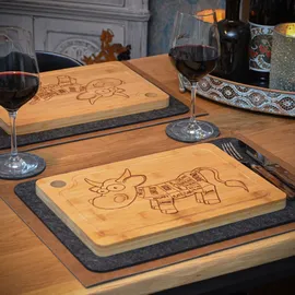 Dune Design DuneDesign 2er Set Bambus Holzbrett Kuh