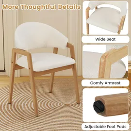 Costway 2er Set Esszimmerstühle, mit gepolstertem Sitz Holz