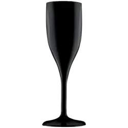 MONOUSO - Sektflöte Spritzguss Wiederverwendbar Schwarz SAN 150ml (1 Stück)