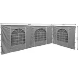 Quick-star - 2 Seitenteile Mit Pvc Fenster 300x193cm / 400x193cm Für Pavillon Sahara 3x4m Seitenwand Grau