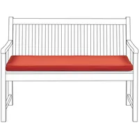 Beliani Sitzbankpolster, Rot Textil, 112x5x54 cm Outdoor-Kissen, Bankauflagen