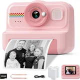 HiMont Kinderkamera Sofortbildkamera, 1080P Sofortbildkamera Kinder mit 32GB Karte & 3 Rollen Druckpapier, lustige Kinderspielzeug Geschenke für Jungen & Mädchen von 3-12 Jahren