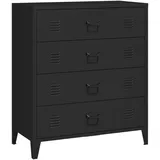 [en.casa] Aktenschrank, Hämeenlinna mit 4 Schubladen 80x40x92 cm Schwarz