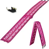 Baumarktplus TRUTZHOLM 1 x Auffahrrampe klappbar 228 cm Traglast 340 kg Alu pink gelocht Rampe Motorradrampe