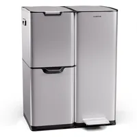 Klarstein Tiyo 3-in-1 Mülleimer - 60L Küchen-Abfalleimer mit Pedale